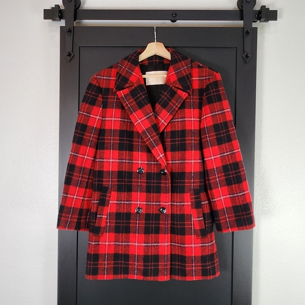 Vintage Pendleton Plaid Double Breasted Wool Blaz… - image 1